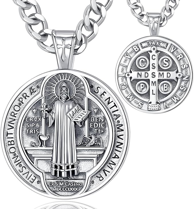 Collier de St-Benoit en argent sterling 925