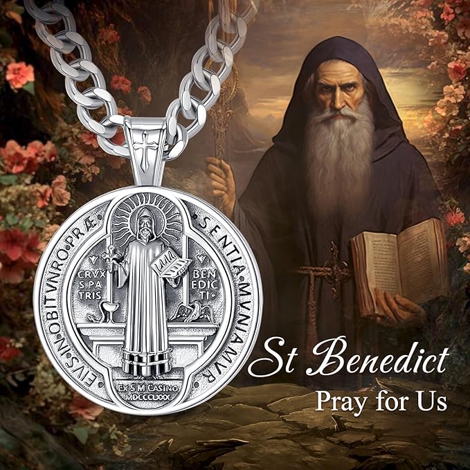 Collier de St-Benoit en argent sterling 925